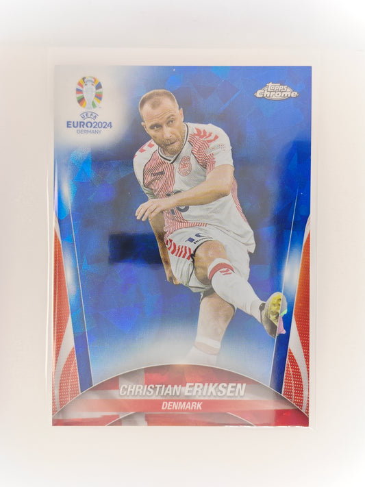 Christian Eriksen image variation SP Sapphire - Topps Chrome Euro 24 Sapphire