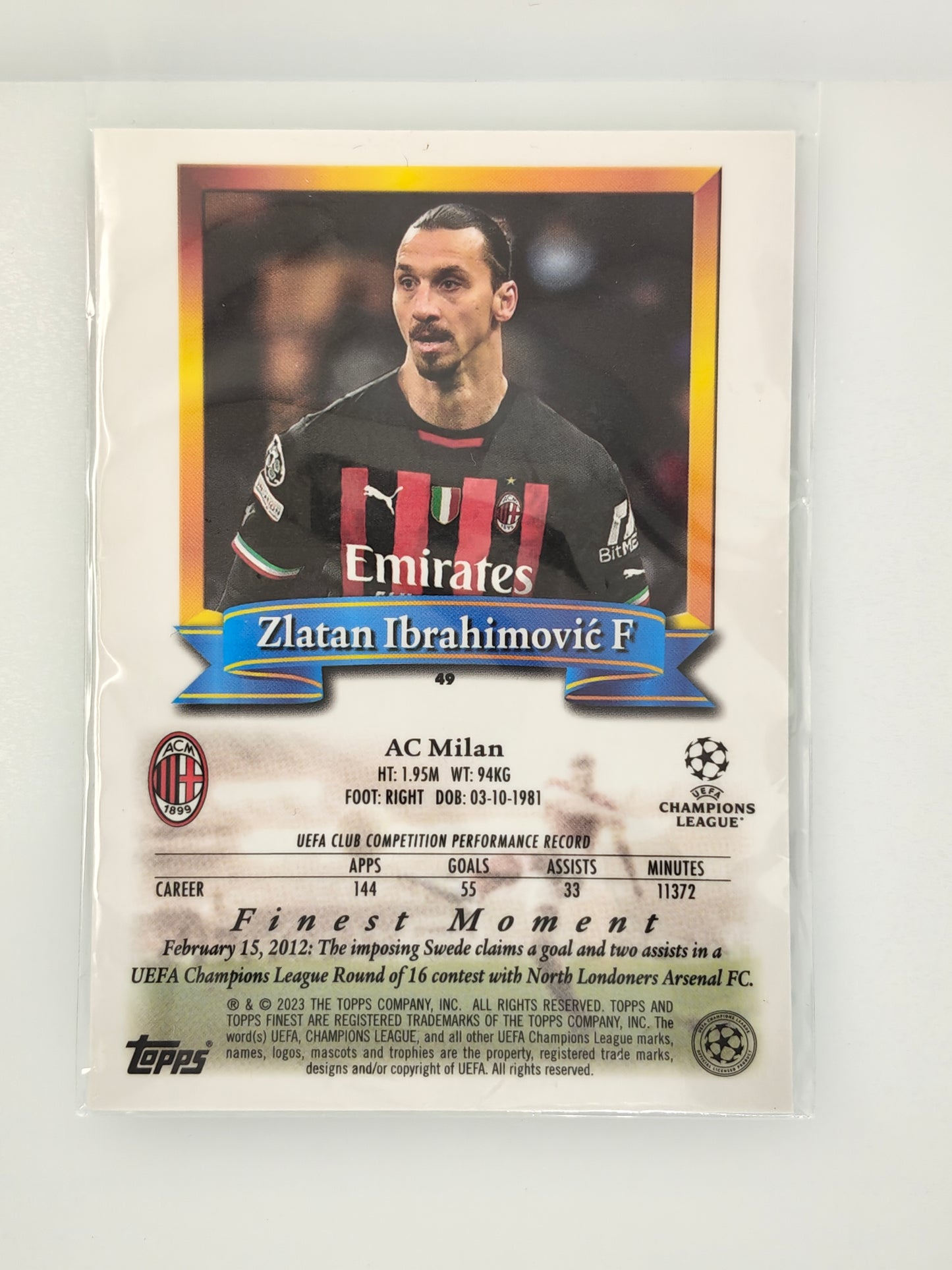Zlatan Ibrahimovic - Topps Finest flashbacks 21/22