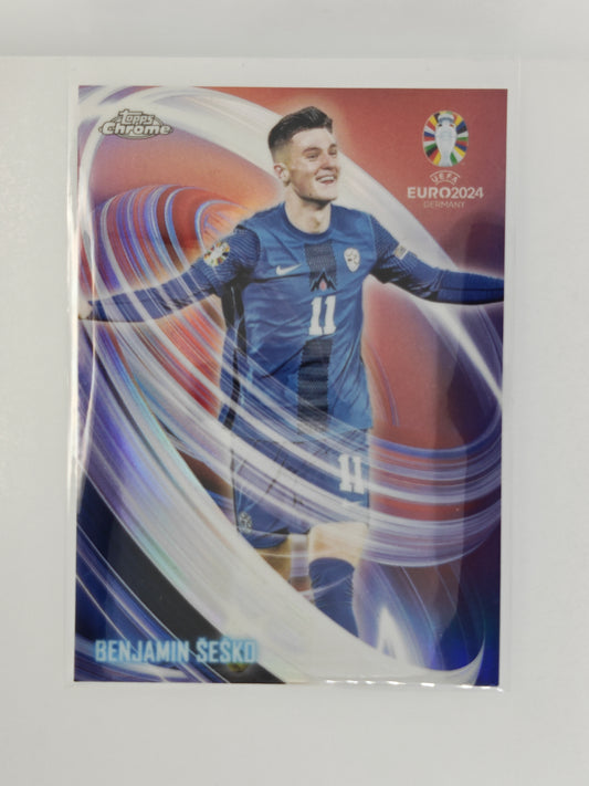 Benjamin Sesko Neon Nations - Topps Chrome Euro 24