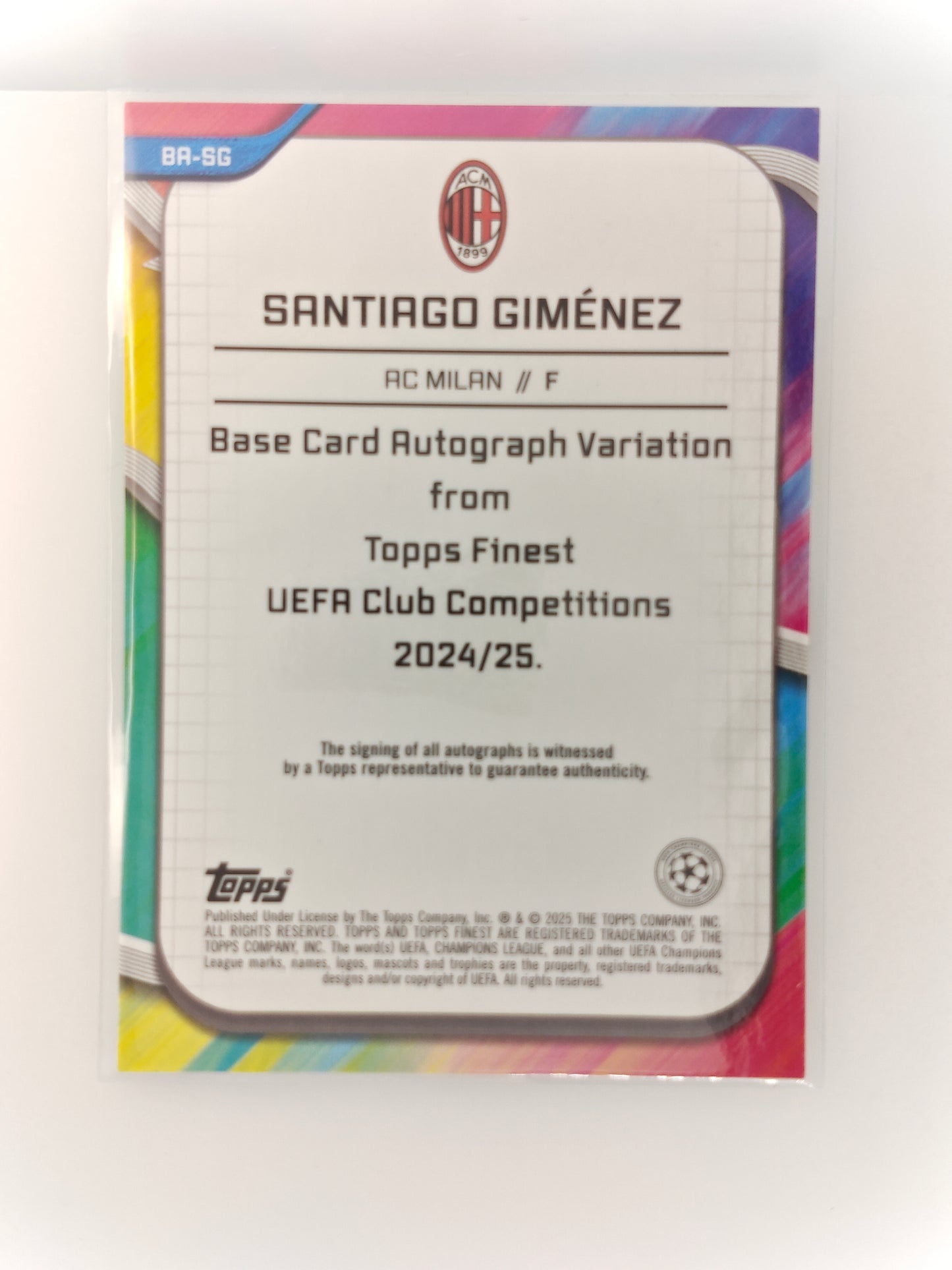 Santiago Gimenez auto /99 - Topps Finest 24/25