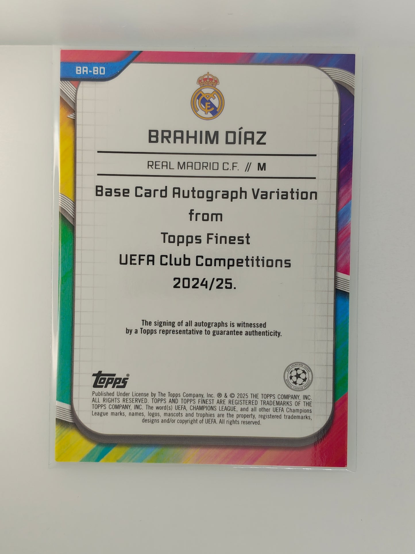 Brahim Diaz auto /99 - Topps Finest 24/25