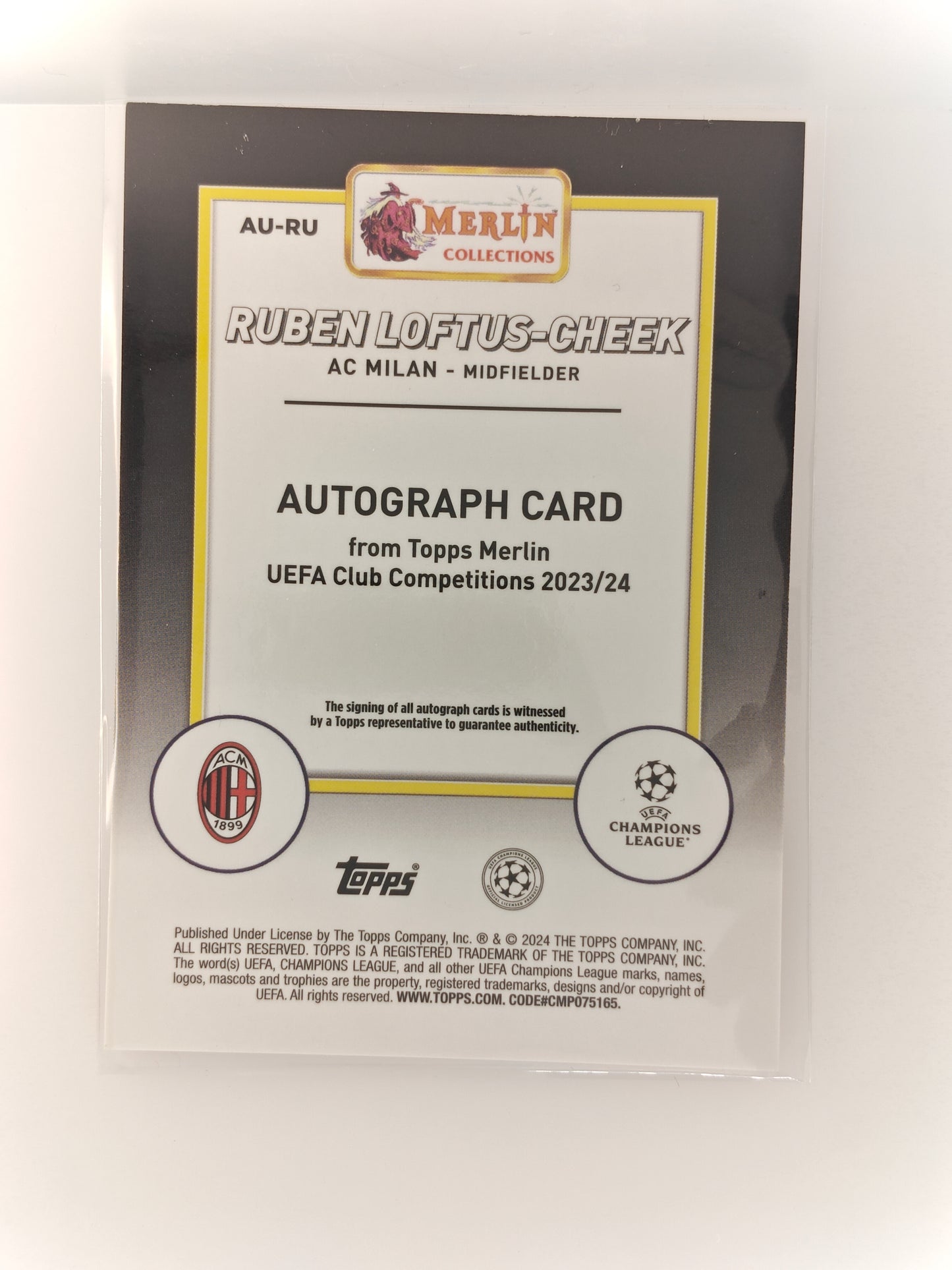 Ruben Loftus-Cheek auto /25 - Topps Merlin 23/24