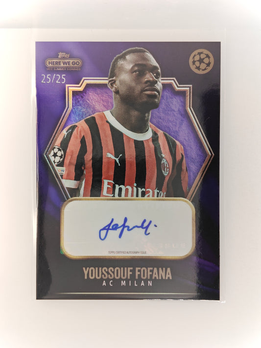 Youssouf Fofana auto 25/25 - Topps Here we go 24/25