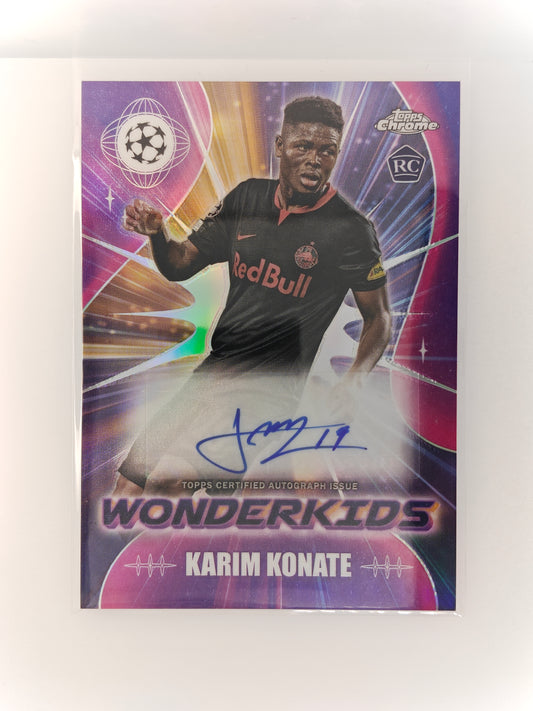 Karim Konate auto wonderkids RC - Topps Chrome 23/24