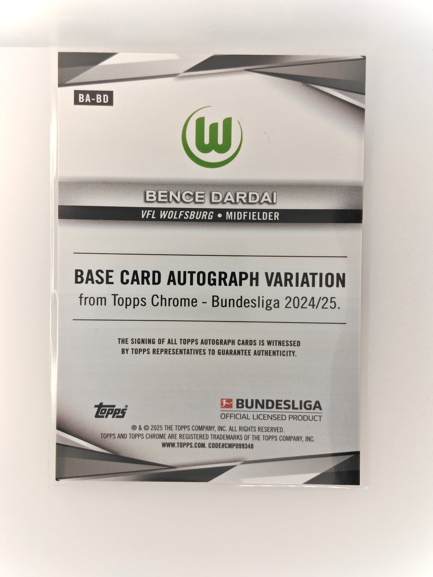 Bence Dardai auto /25 RC - Topps Chrome Bundesliga 24/25