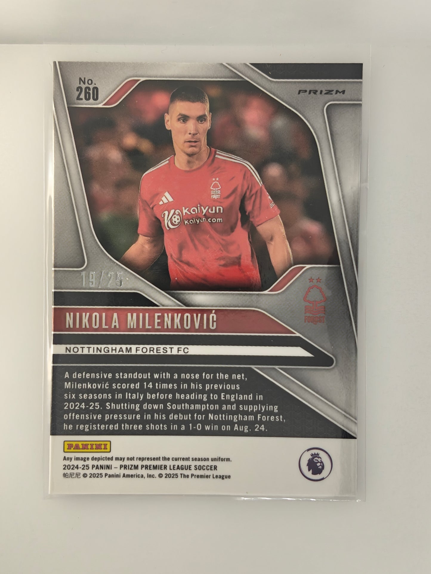Nikola Milenkovic /25 - Panini Prizm Premier League 24/25