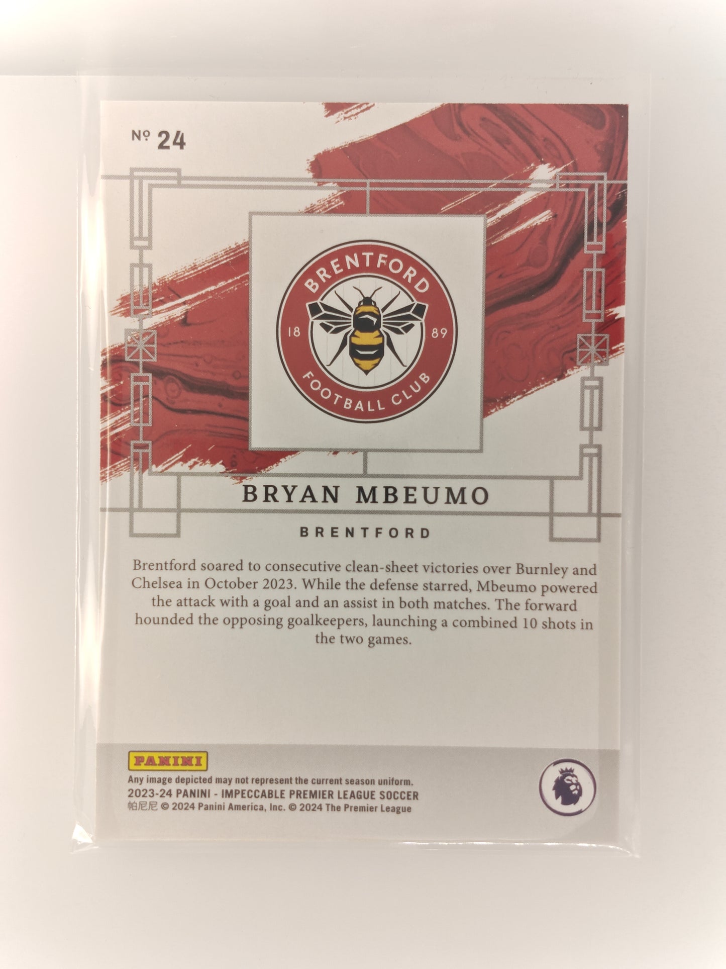 Bryan Mbeumo /18 - Panini Impeccable 23/24