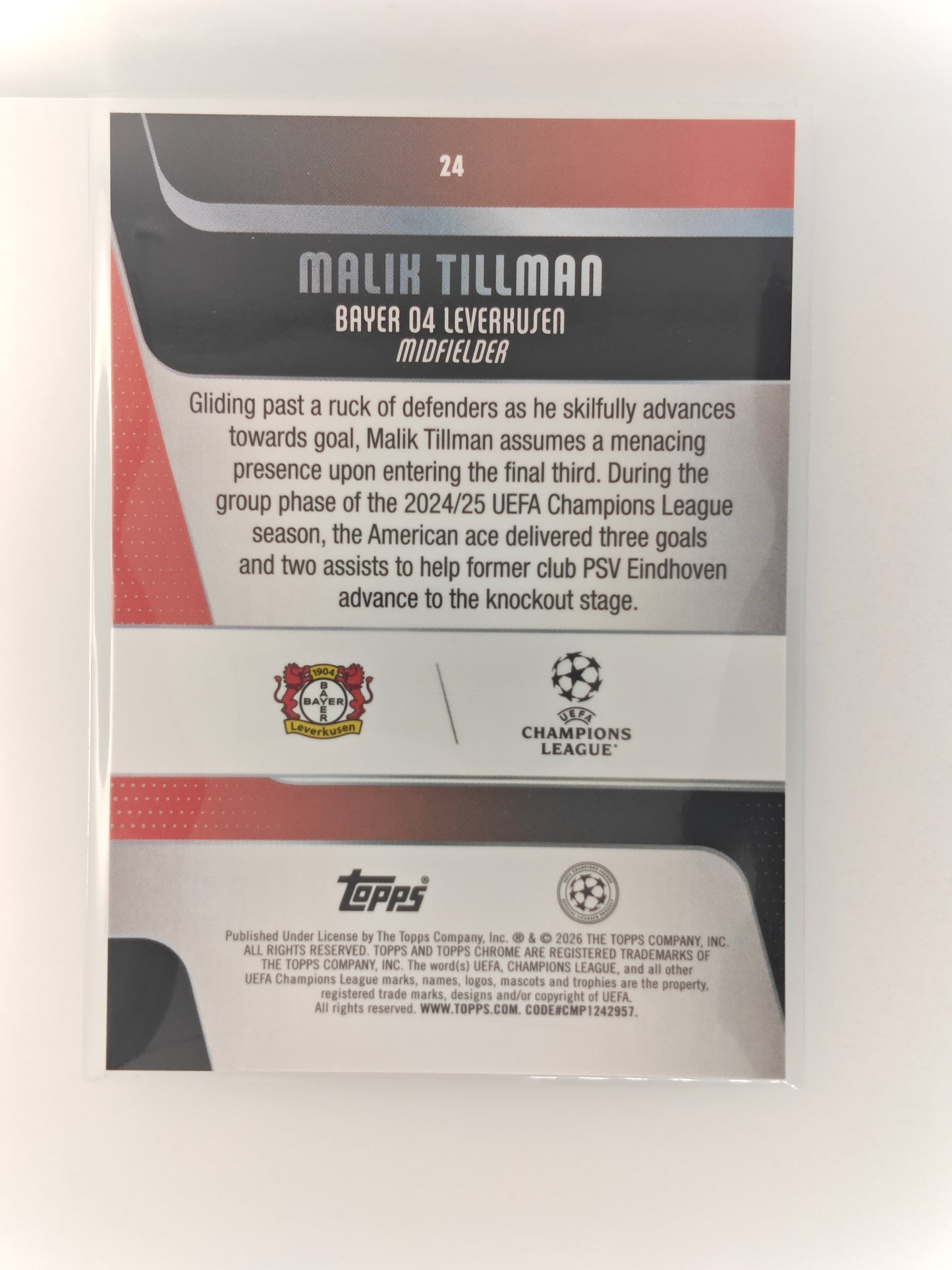Malik Tillman /199 - Topps Chrome 25/26