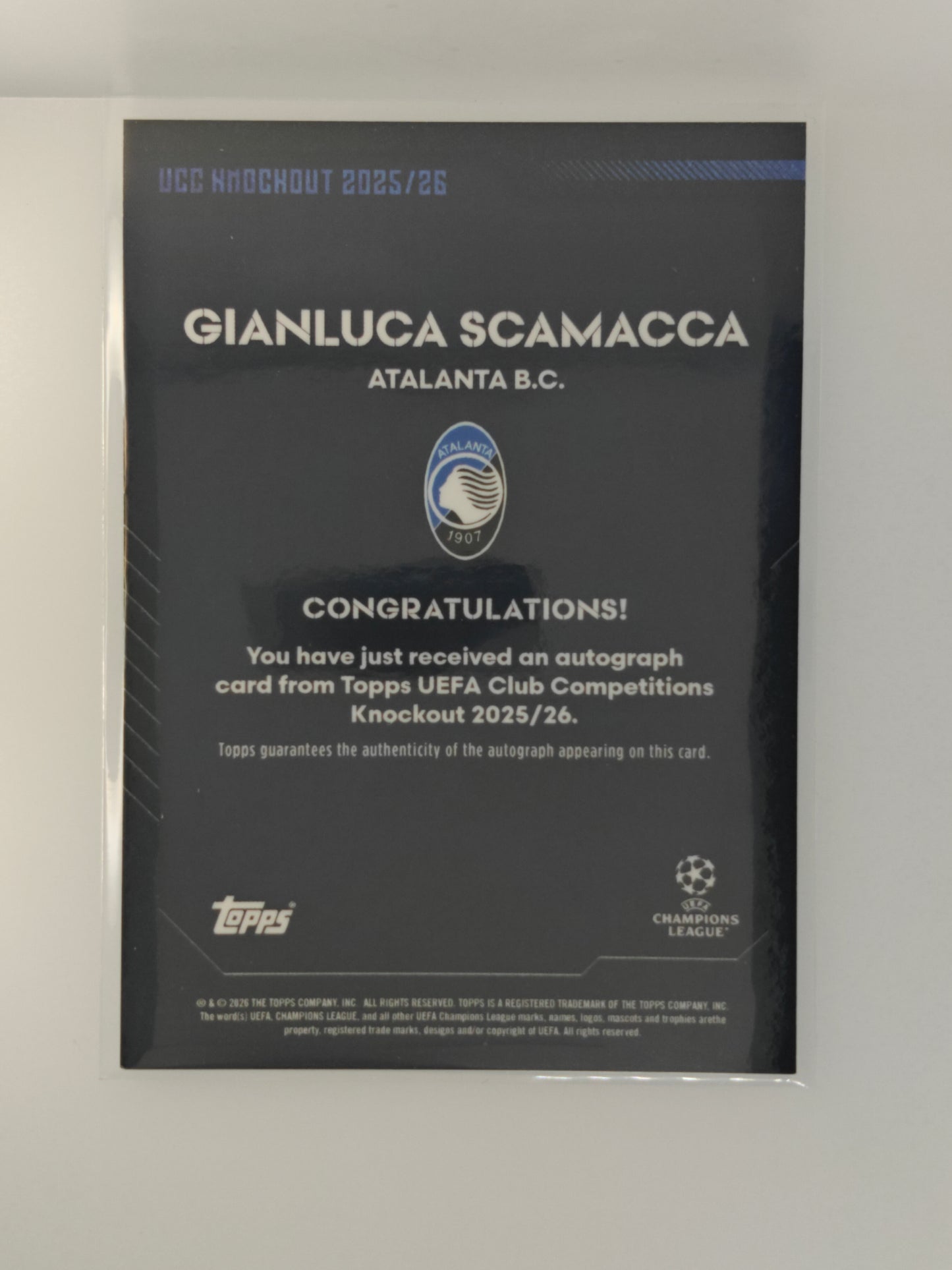 Gianluca Scamacca auto /99 - Topps Knockout 25/26