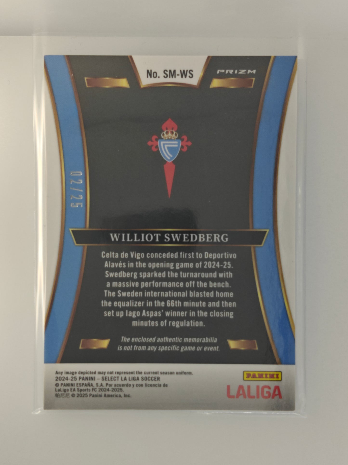 Williot Swedberg patch /25 - Panini Select La Liga 24/25