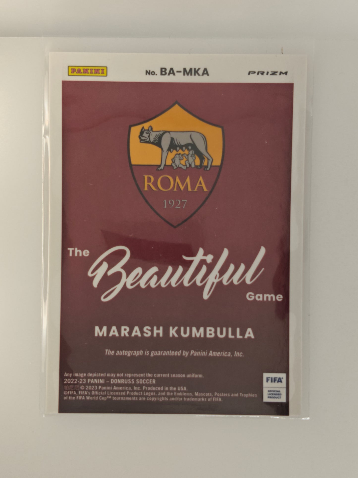 Marash Kumbulla auto Orange cracked ice - Panini Donruss 22/23