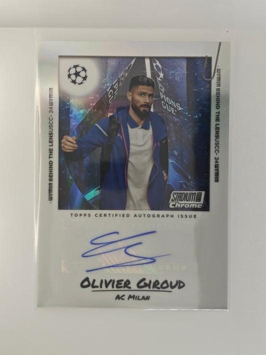 Olivier Giroud auto behind the lens Topps Stadium Chrome 23/24