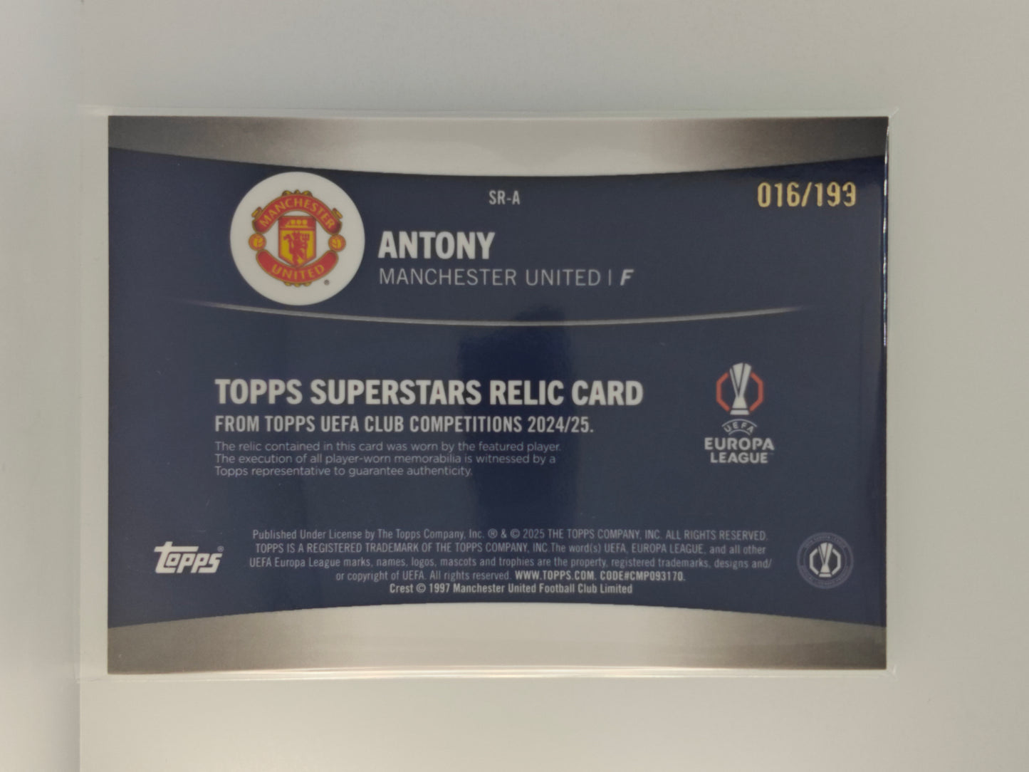 Antony Patch /199 Player-Worn - Topps Flagship 24/25