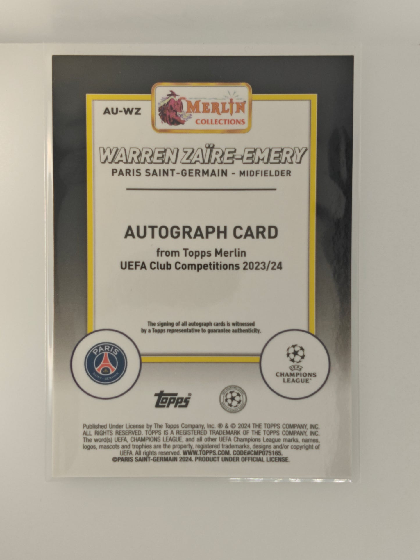Warren Zaire-Emery auto /99 - Topps Merlin 23/24