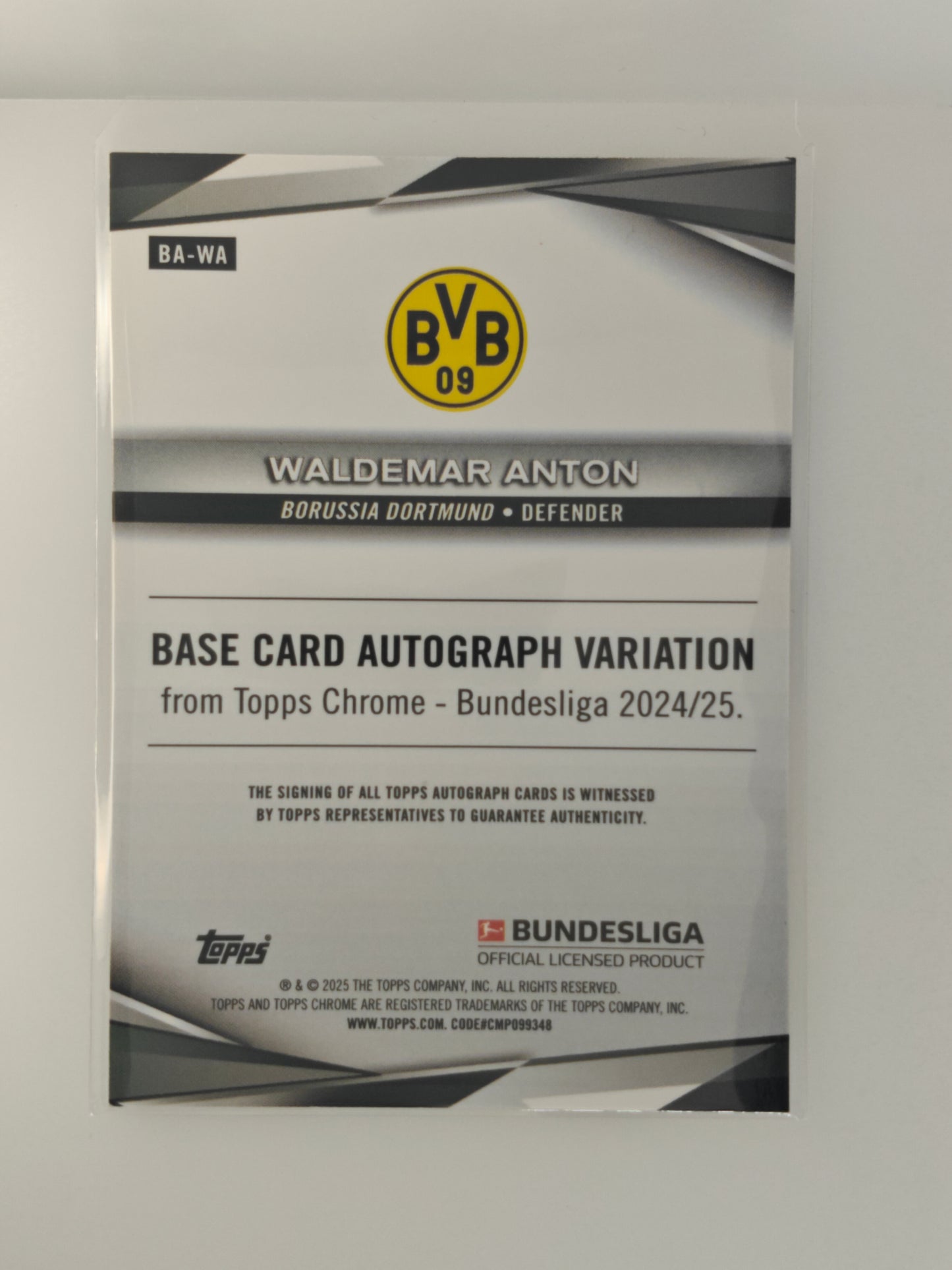 Waldemar Anton auto /52 - Topps Chrome Bundesliga 24/25