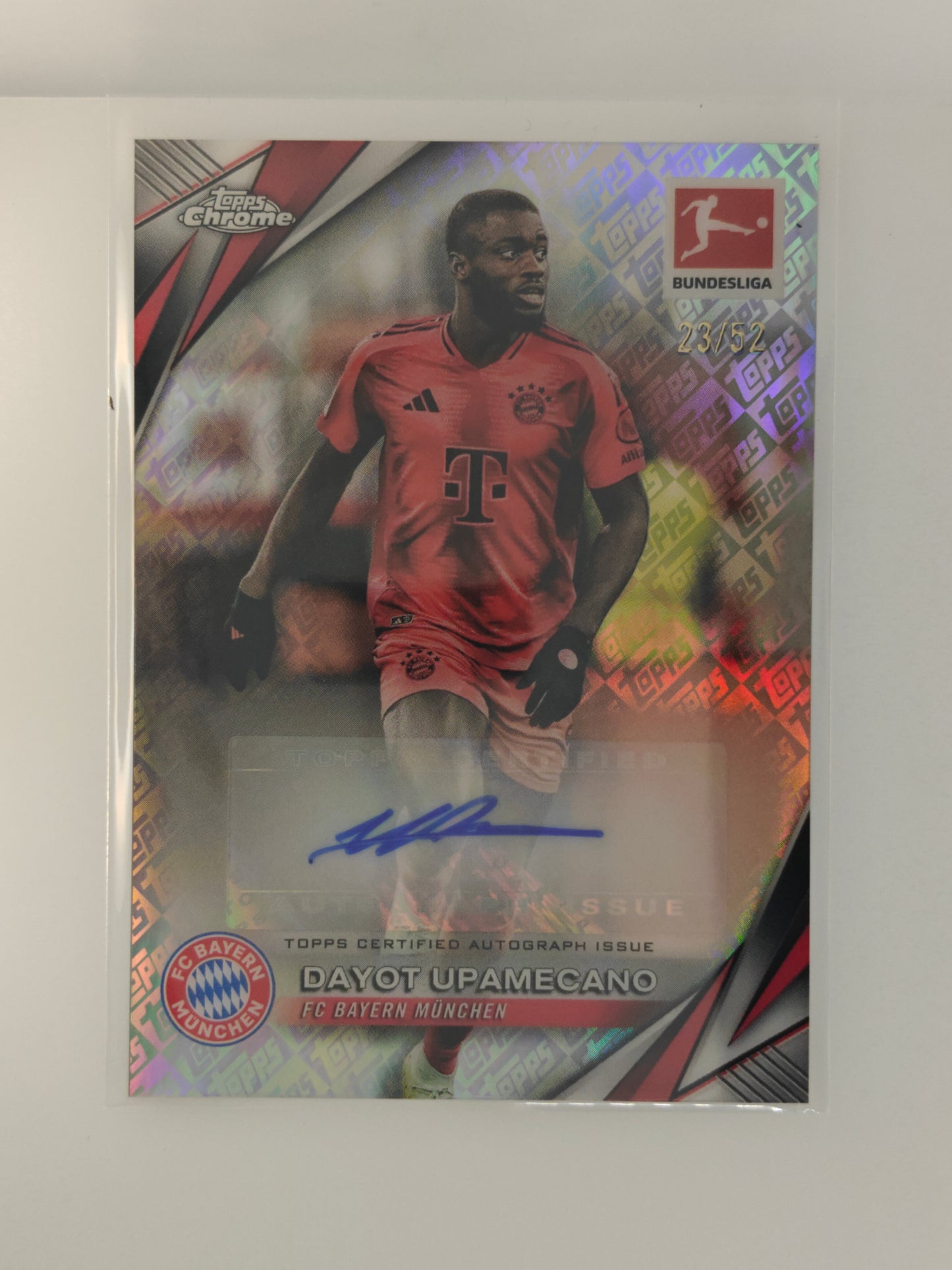 Dayot Upamecano auto /52 - Topps Chrome Bundesliga 24/25