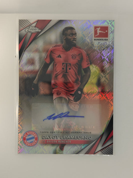 Dayot Upamecano auto /52 - Topps Chrome Bundesliga 24/25