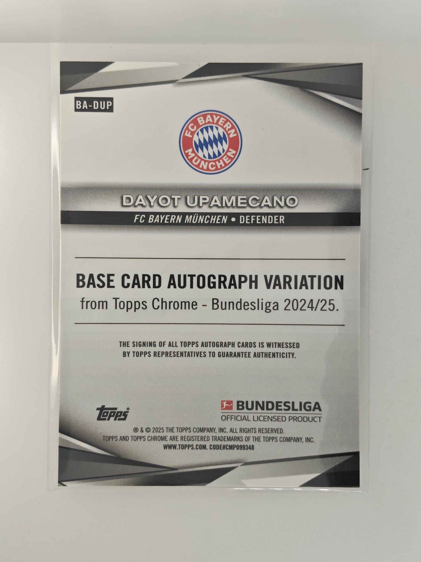 Dayot Upamecano auto /52 - Topps Chrome Bundesliga 24/25