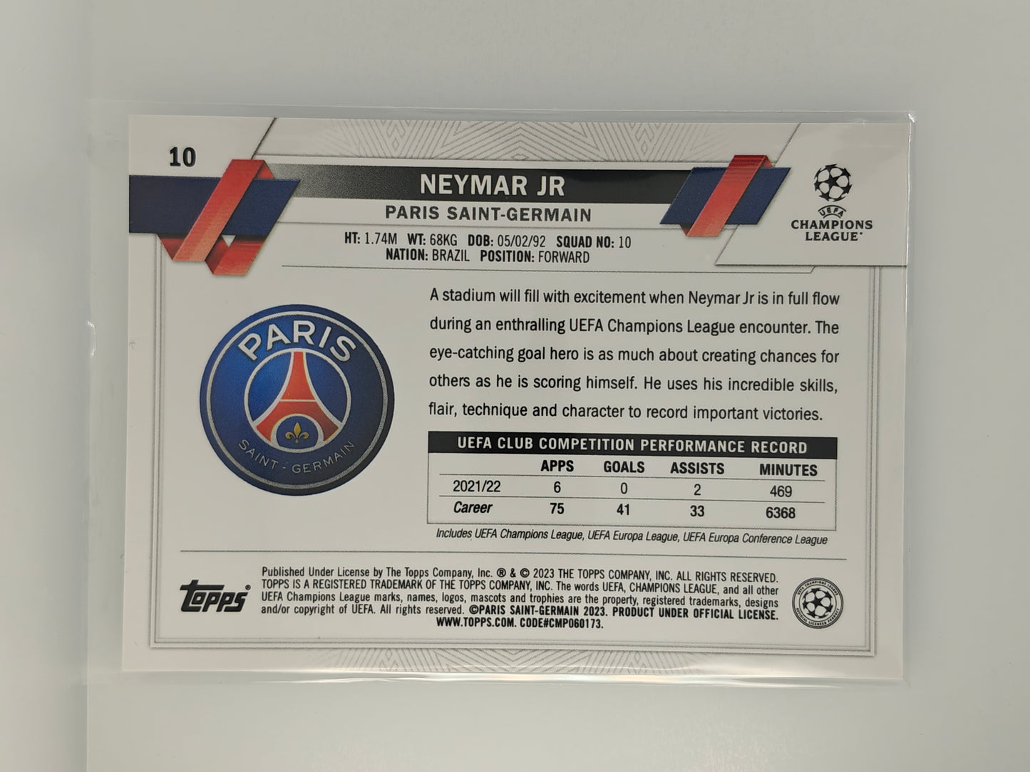 Neymar Raywave - Topps Chrome 22/23