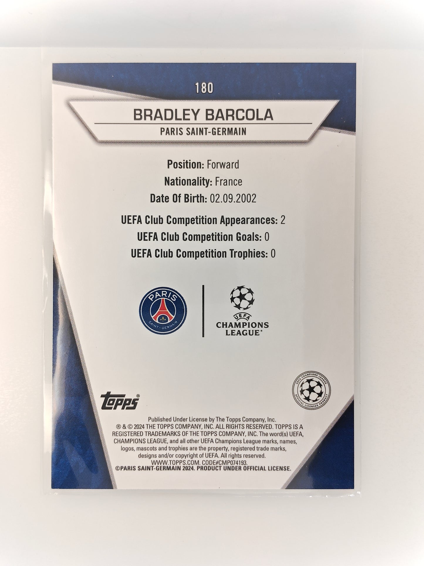 Bradley Barcola Golden Pixels RC - Topps Superstars 22/23
