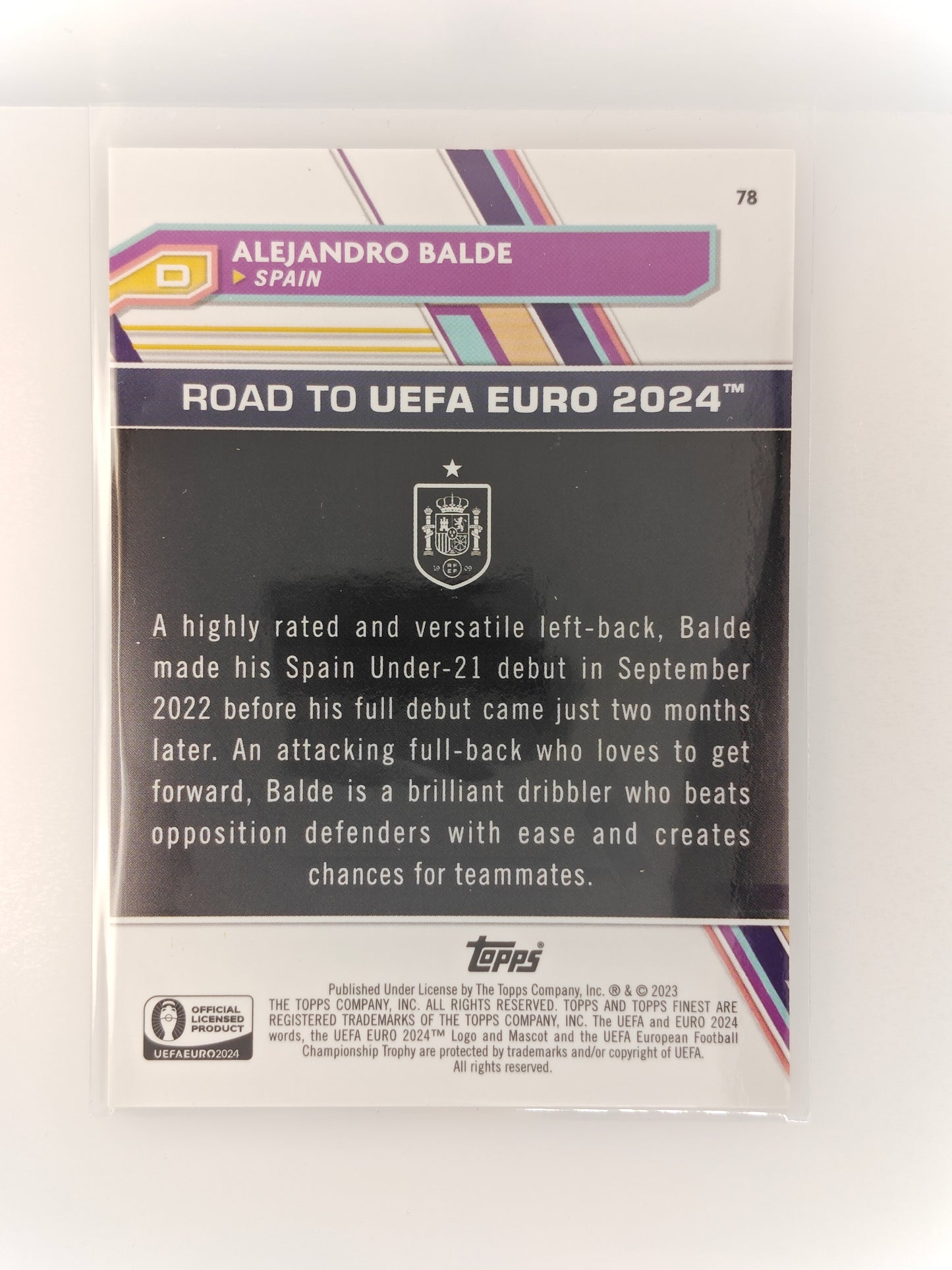 Alejandro Balde /50 National Debut - Topps Finest 23/24