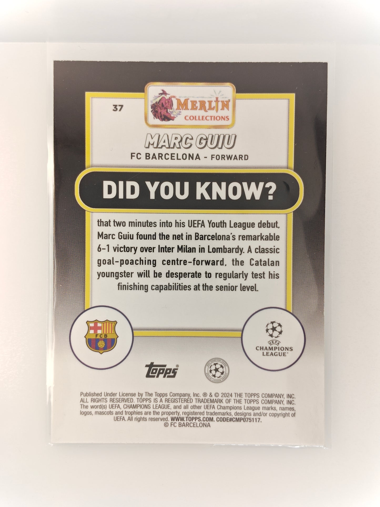Marc Guiu /199 RC - Topps Merlin 23/24
