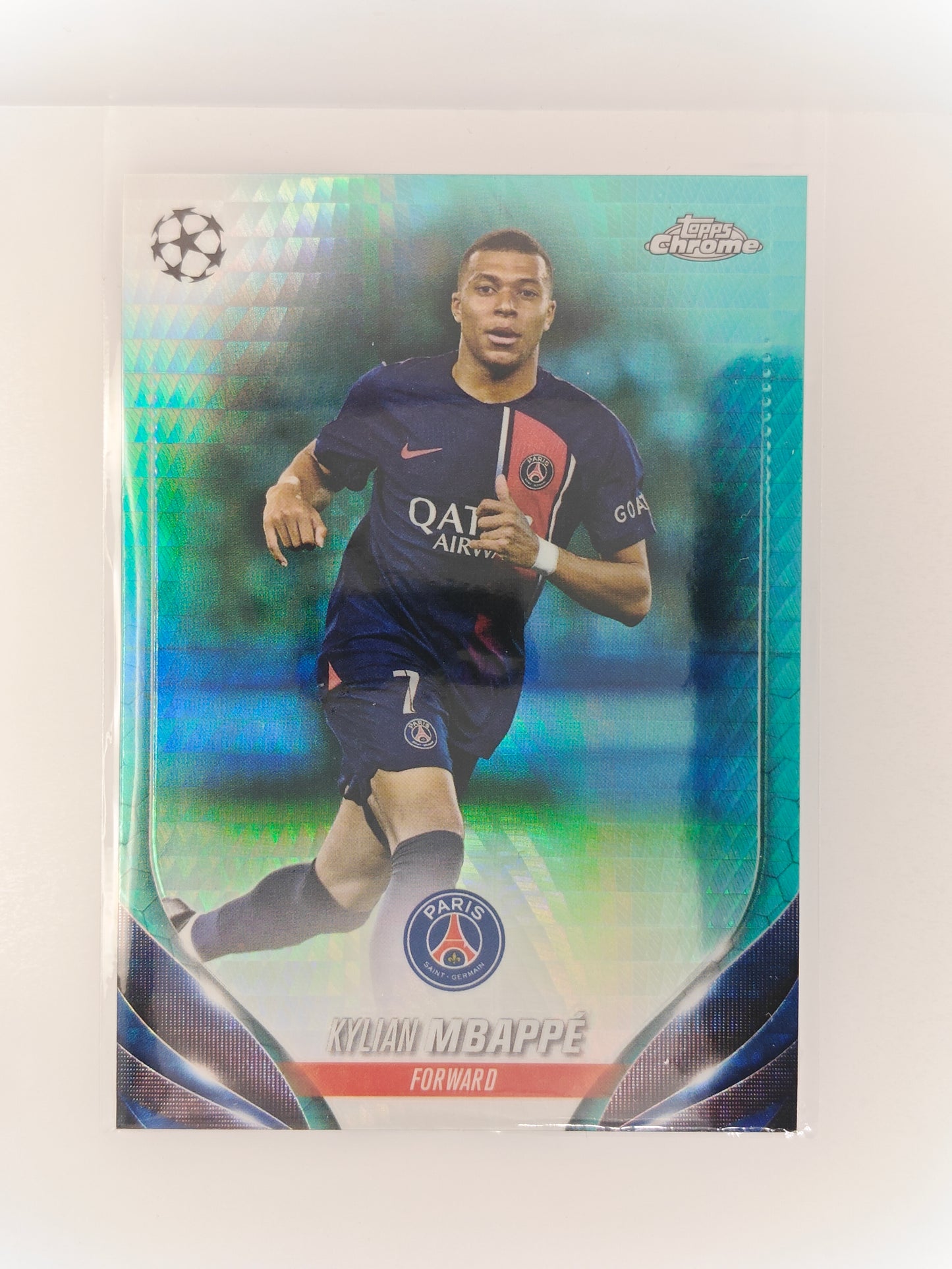 Kylian Mbappe aqua - Topps Chrome 23/24