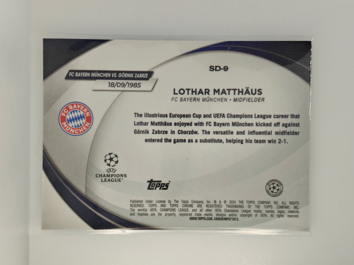 Lothar Matthaus Starball Debut - Topps Chrome 23/24
