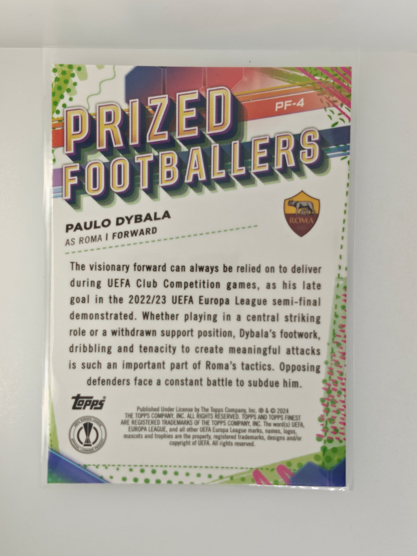 Paulo Dybala Prized Footballers - Topps Finest 23/24
