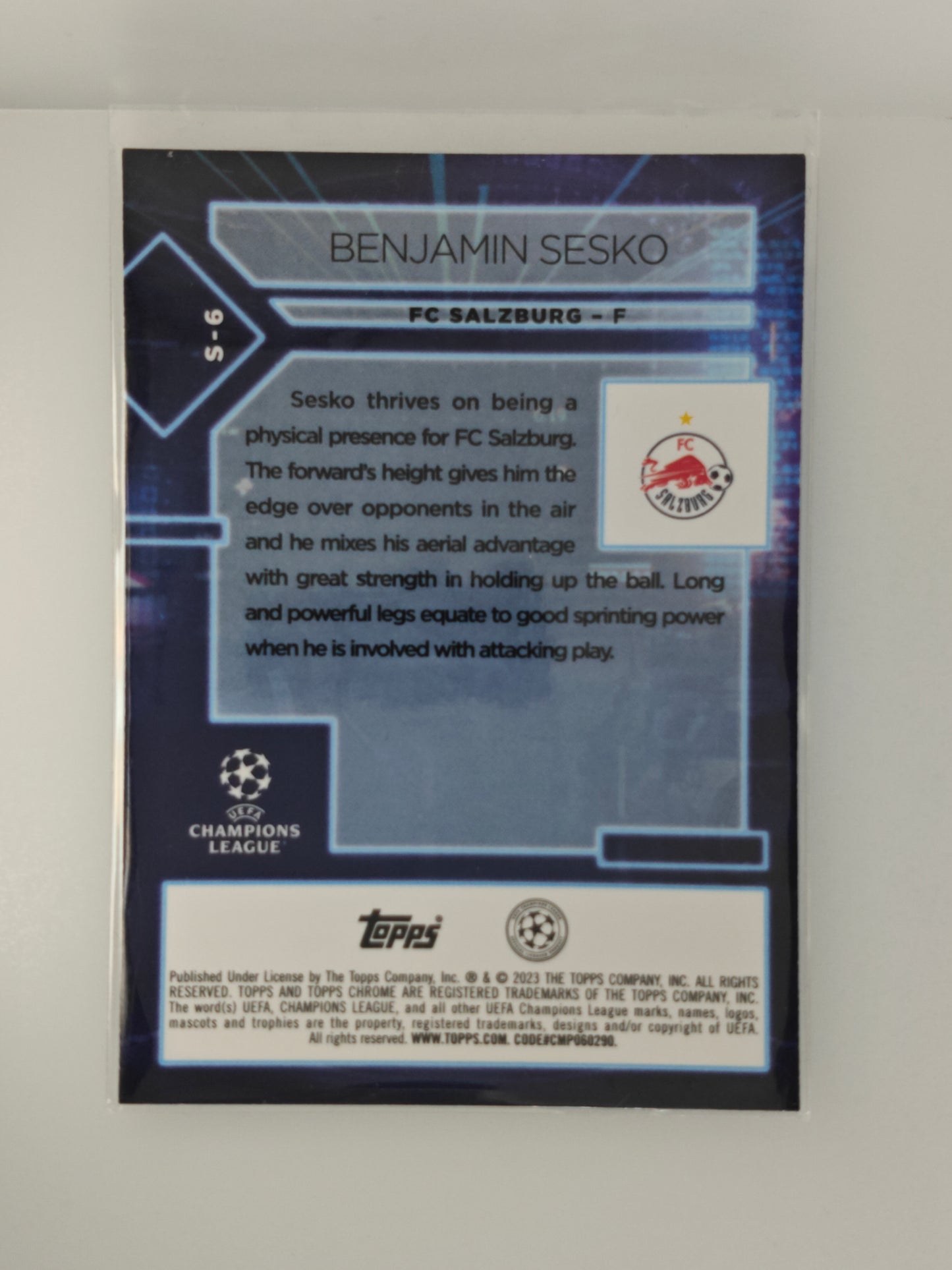 Benjamin Sesko Specimen - Topps Chrome 22/23