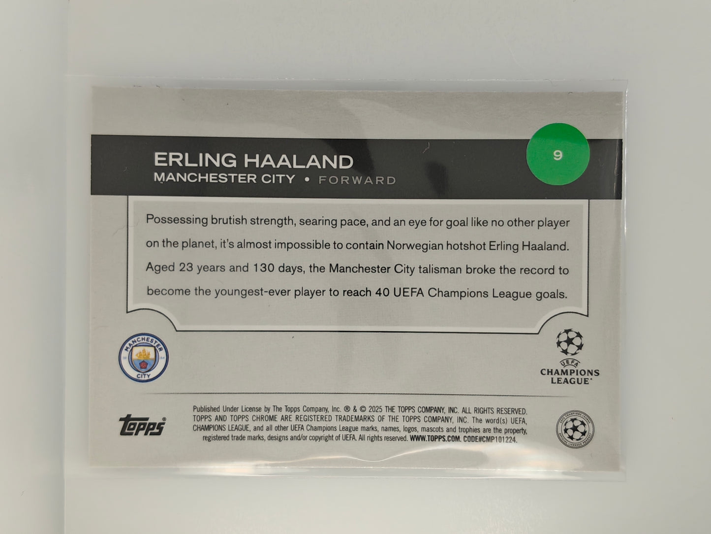 Erling Haaland Magenta Shimmer - Topps Chrome 24/25