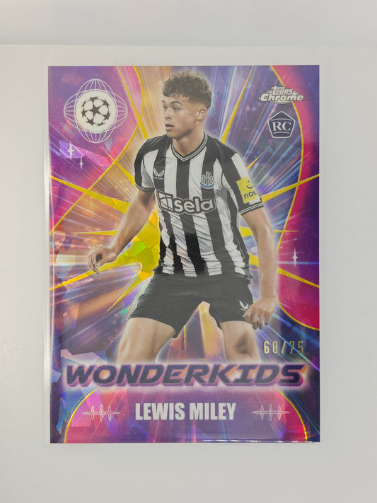 Lewis Miley Wonderkids /75 RC Sapphire - Topps Sapphire 23/24