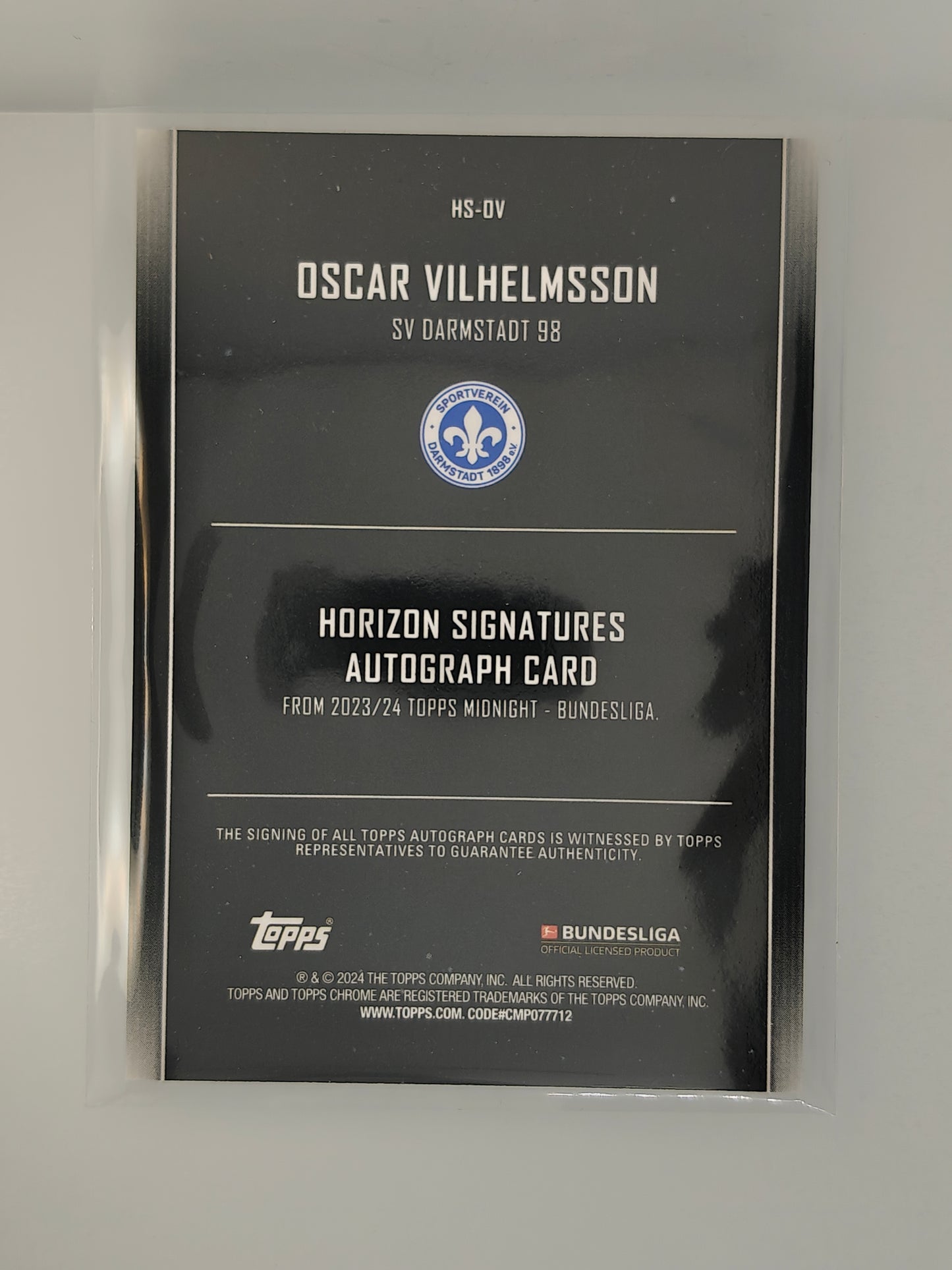 Oscar Vilhelmsson auto /25 - Topps Midnight 24/25