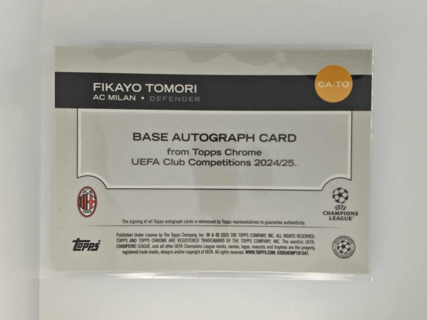 Fikayo Tomori auto /75 - Topps Chrome 24/25