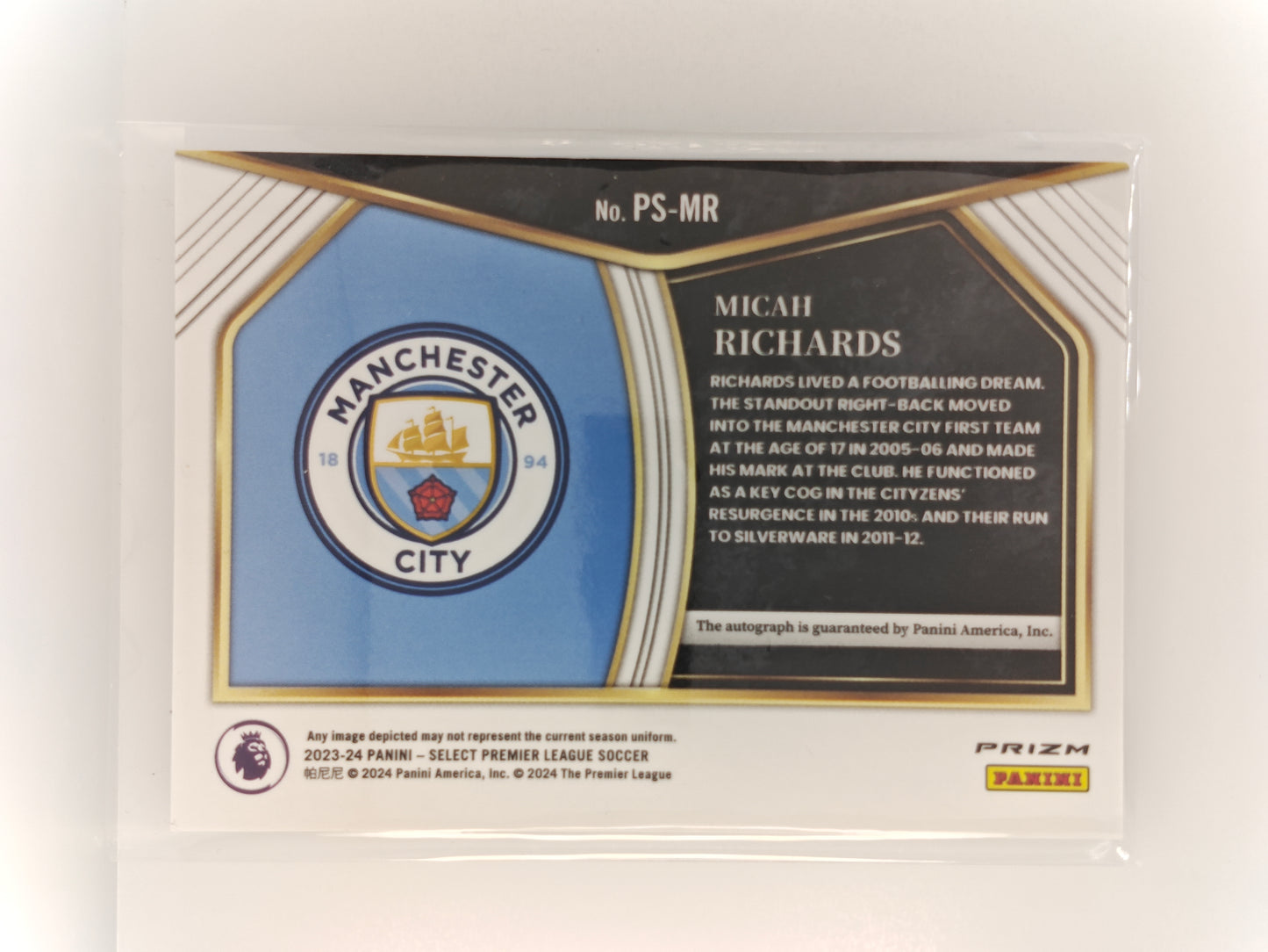 Micah Richards auto - Panini Select Premier League 23/24