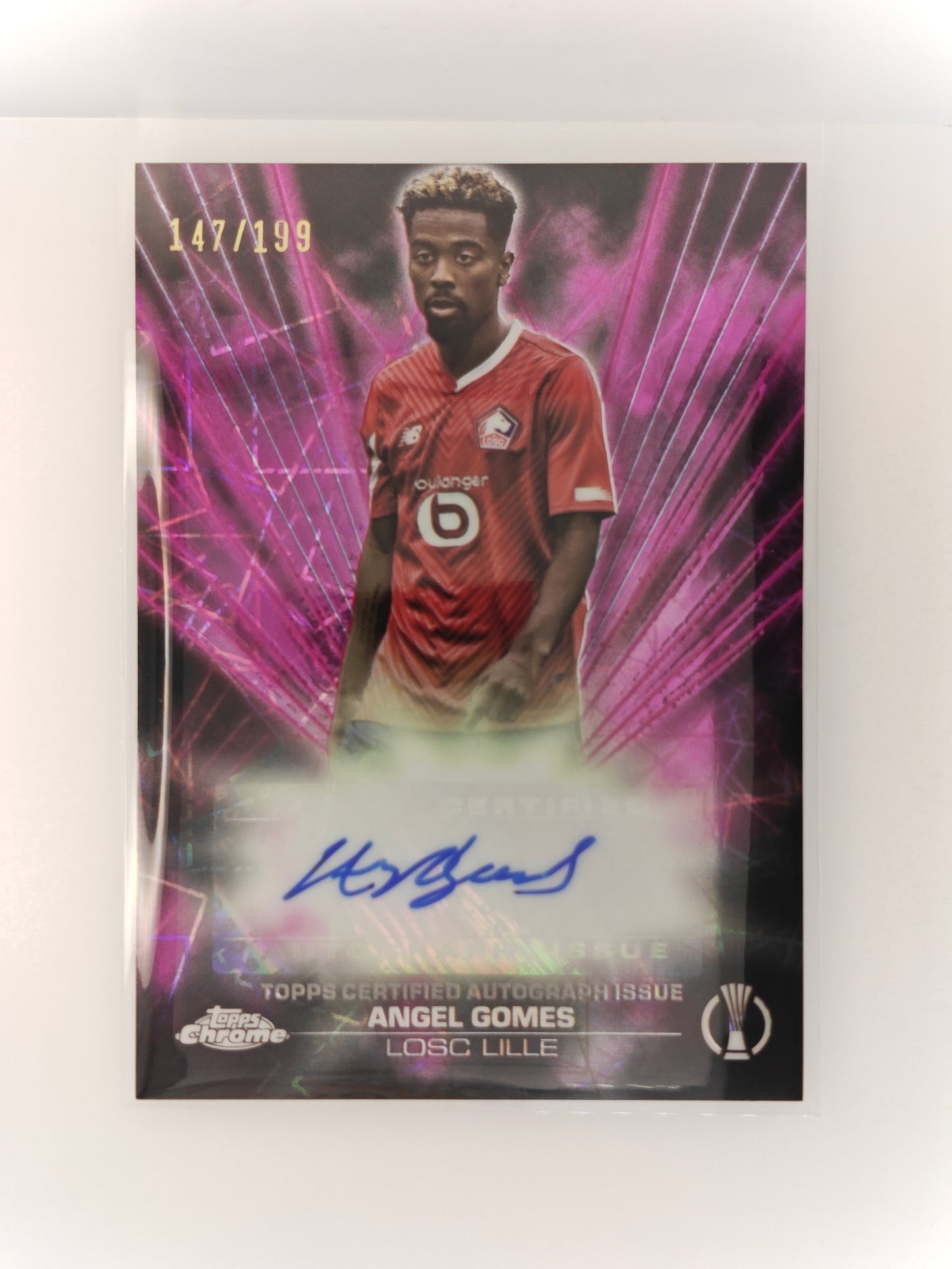 Angel Gomes auto /199 black lazer - Topps Chrome 23/24