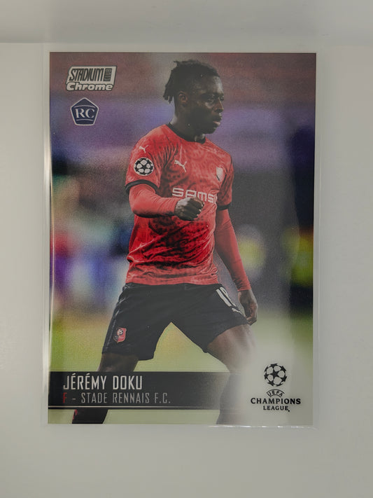 Jeremy Doku RC Refractor - Topps Stadium Chrome 20/21