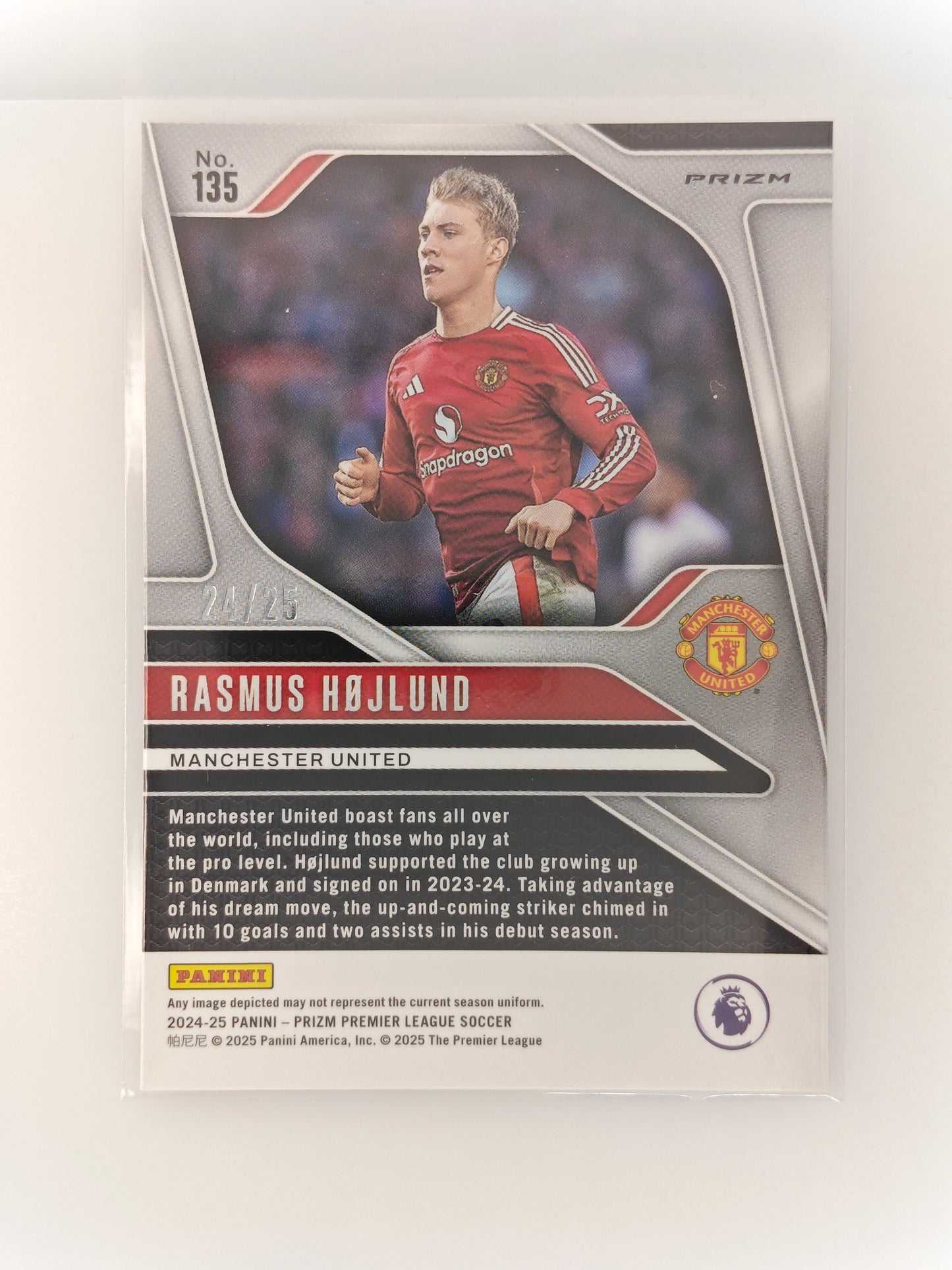 Rasmus Højlund /25 - Panini Prizm Premier League 24/25
