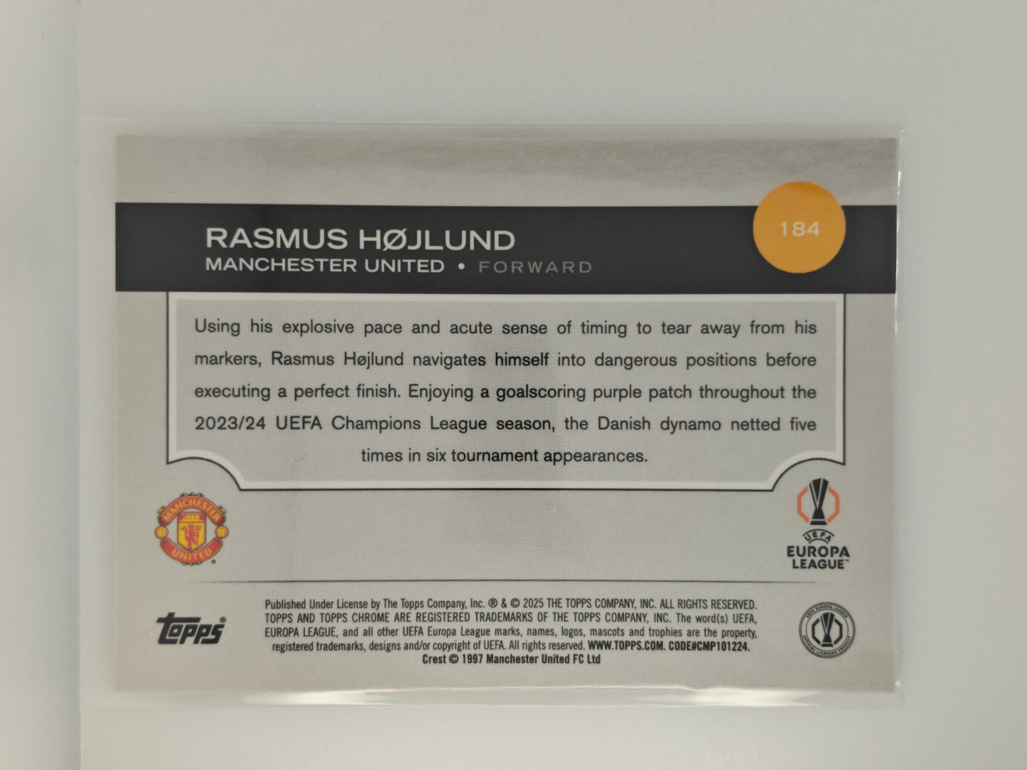 Rasmus Højlund /50 - Topps Chrome 24/25