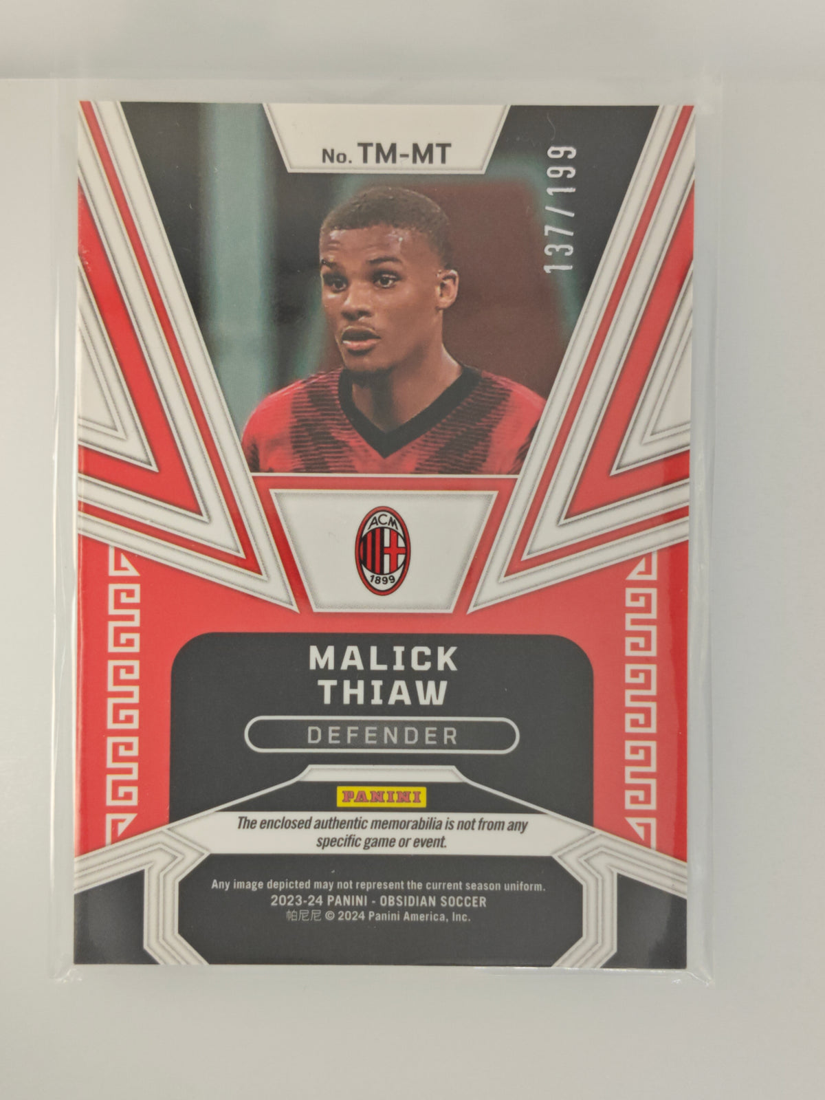 Malick Thiaw patch /199 - Panini Obsidian 23/24