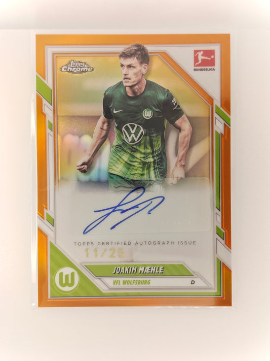 Joakim Mæhle auto /25 - Topps Chrome Bundesliga 25/26