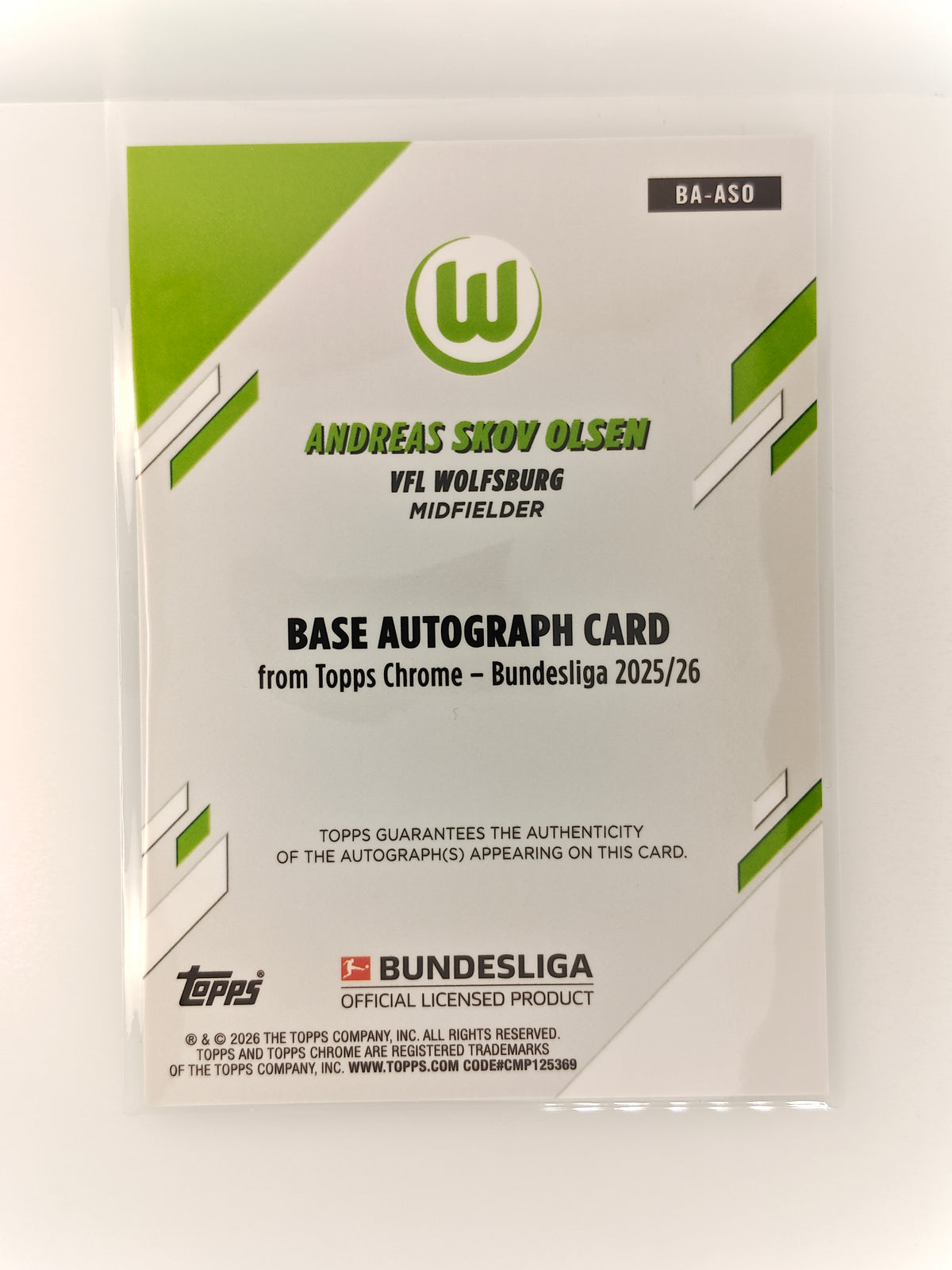 Andreas Skov Olsen auto /99 - Topps Chrome Bundesliga 25/26