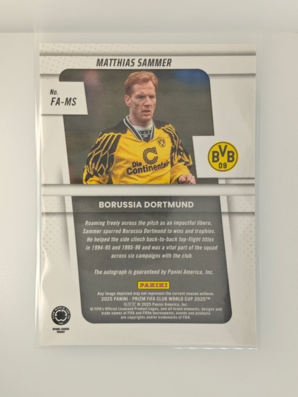 Matthias Sammer auto - Panini Prizm Club World Cup