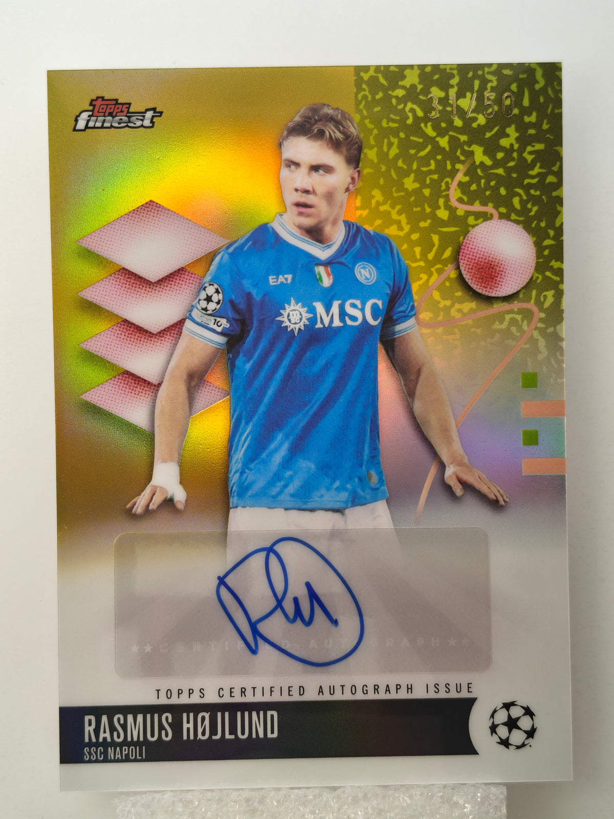 Rasmus Højlund auto /50 - Topps Finest 25/26