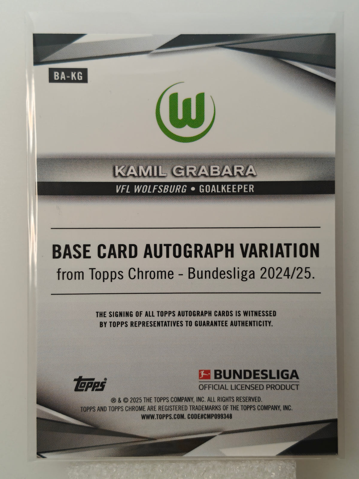 Kamil Grabara auto /25 - Topps Chrome Bundesliga 24/25
