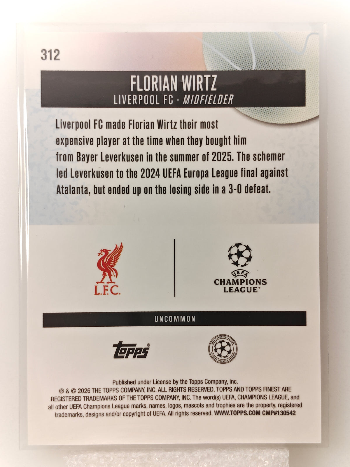Florian Wirtz /150 - Topps Finest 25/26