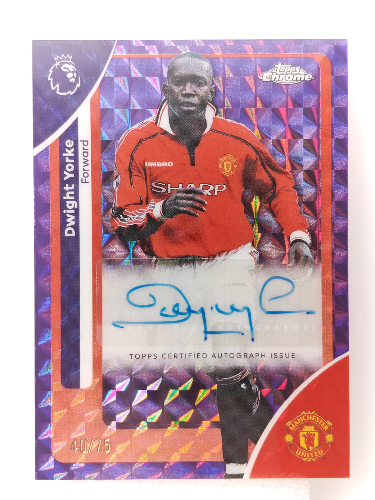 Dwight Yorke auto /75 - Topps Chrome PL 25/26