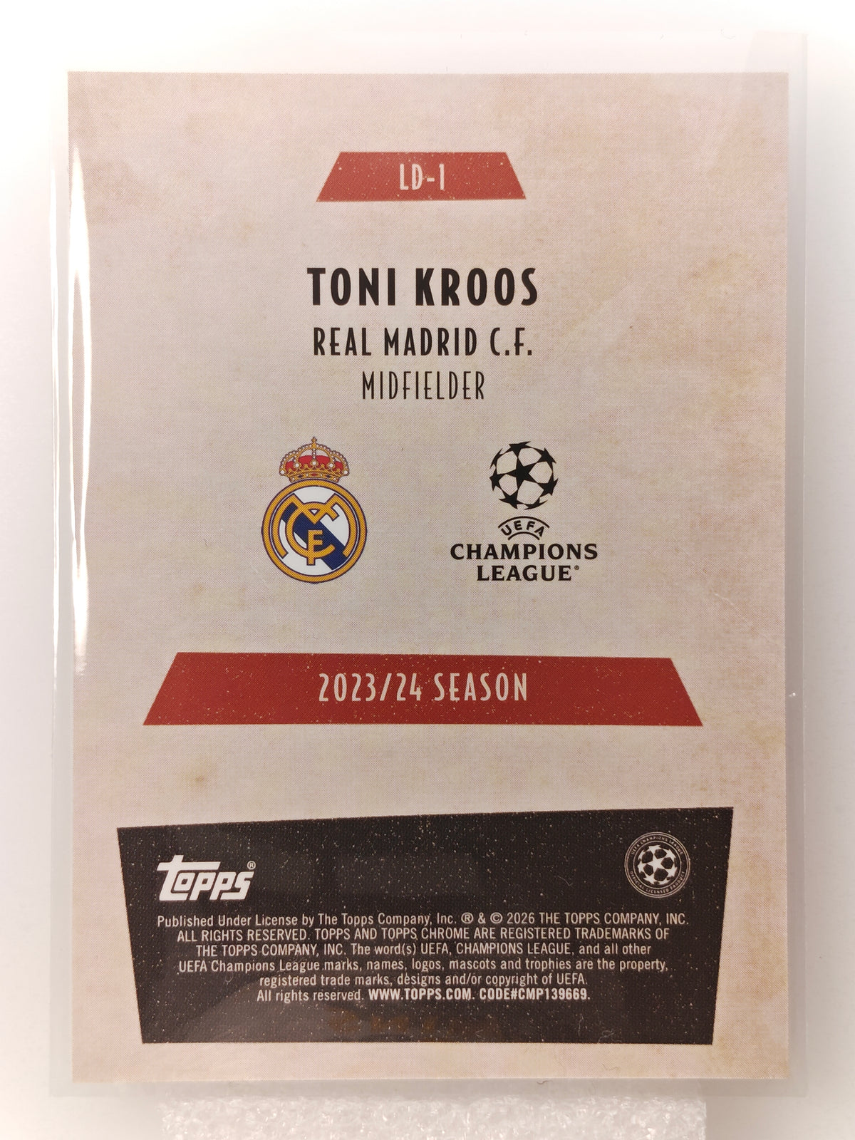 Toni Kroos Last Dance - Topps Chrome 25/26