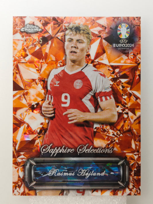 Rasmus Højlund /25 Sapphire Selections sp - Topps Chrome Euro 24 Sapphire