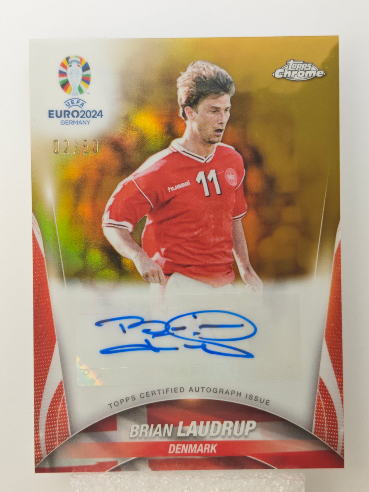Brian Laudrup auto /50 - Topps Chrome Euro 24